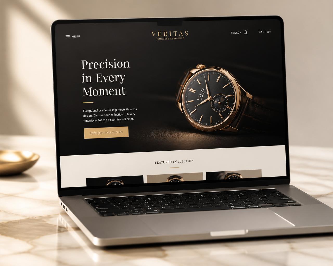 Notebook exibindo site moderno criado pela Trebusti